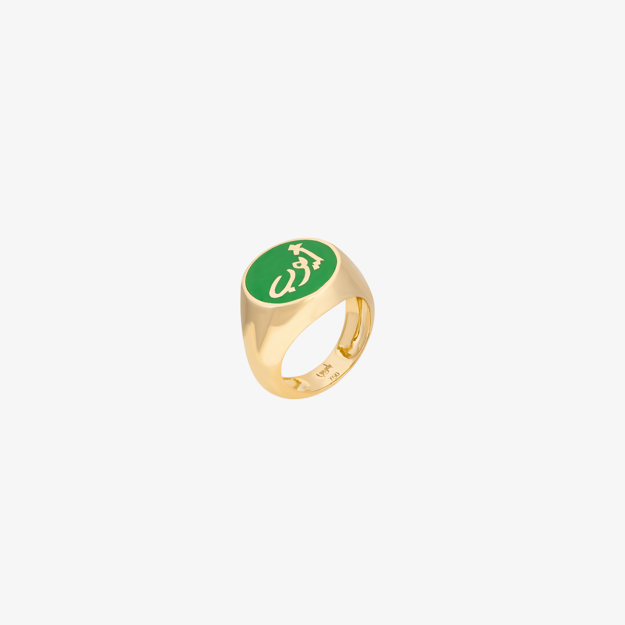 OULA — 18K Gold & Enamel Signet Ring