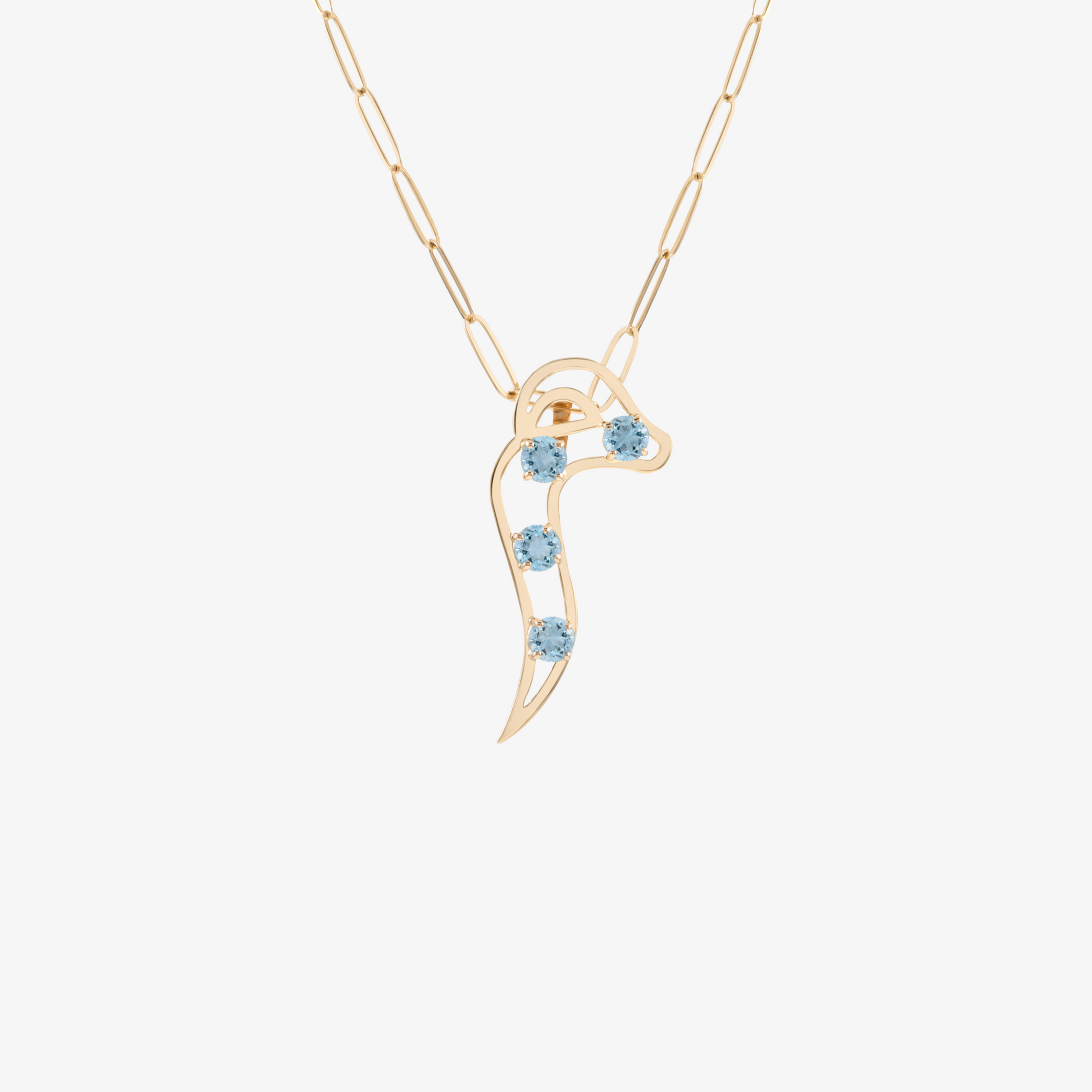 OULA - 18K Gold Frame Necklace with Topaz Stone