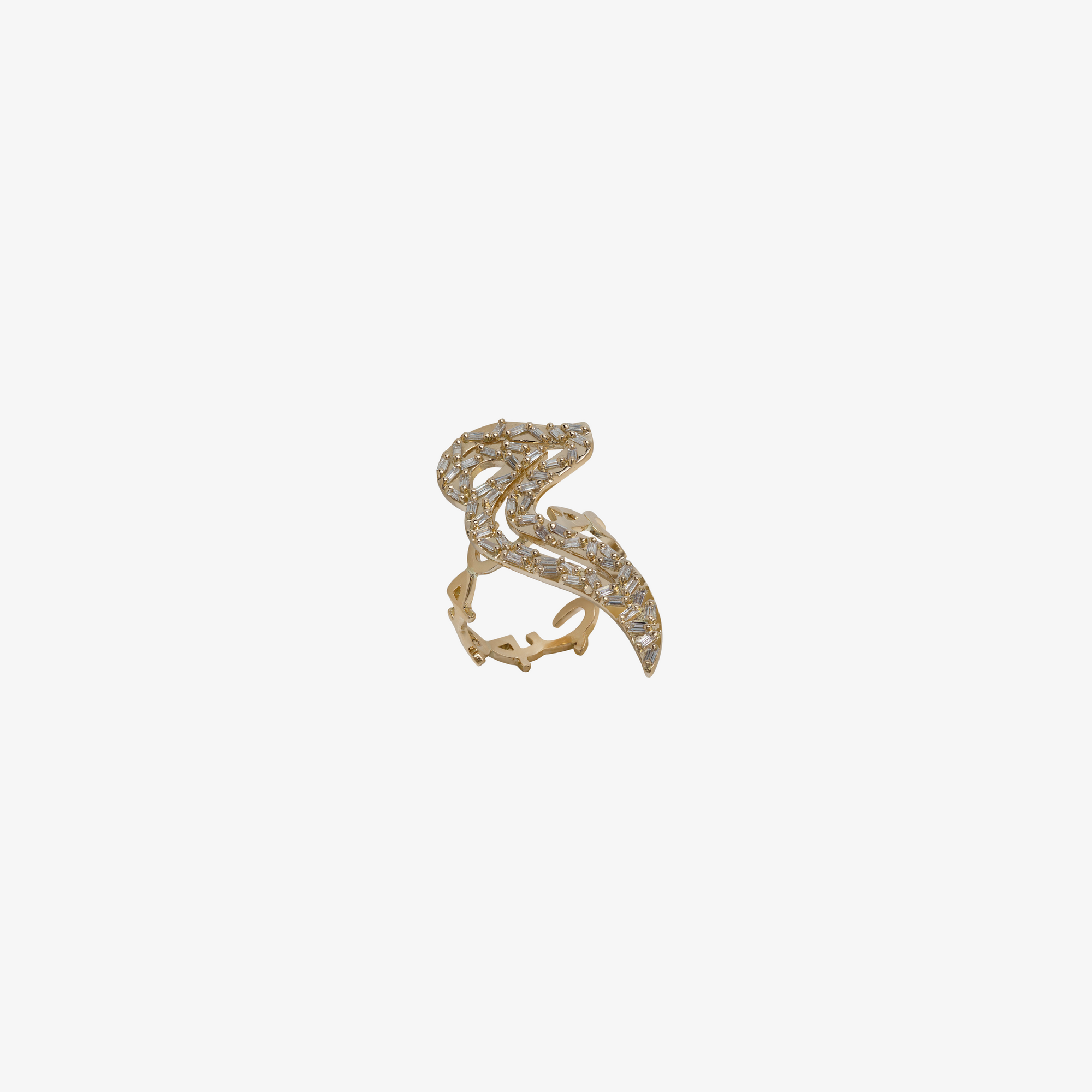 MASAR — 18K Gold & Baguette Diamond Letter Ring