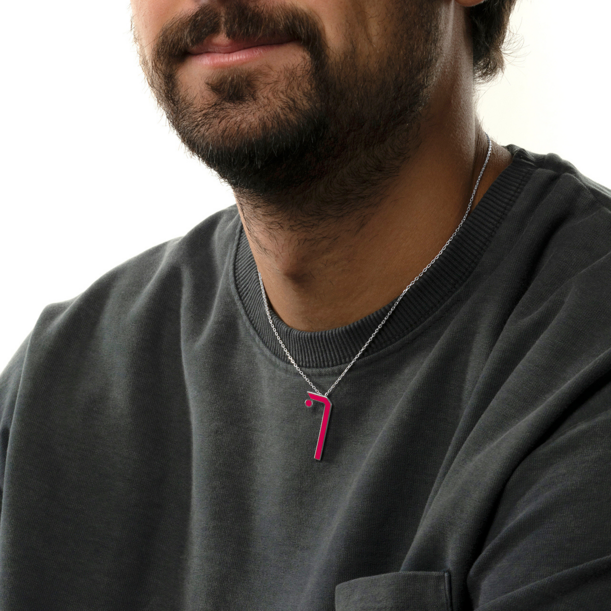 SILVER - Silver & Enamel Letter Necklace