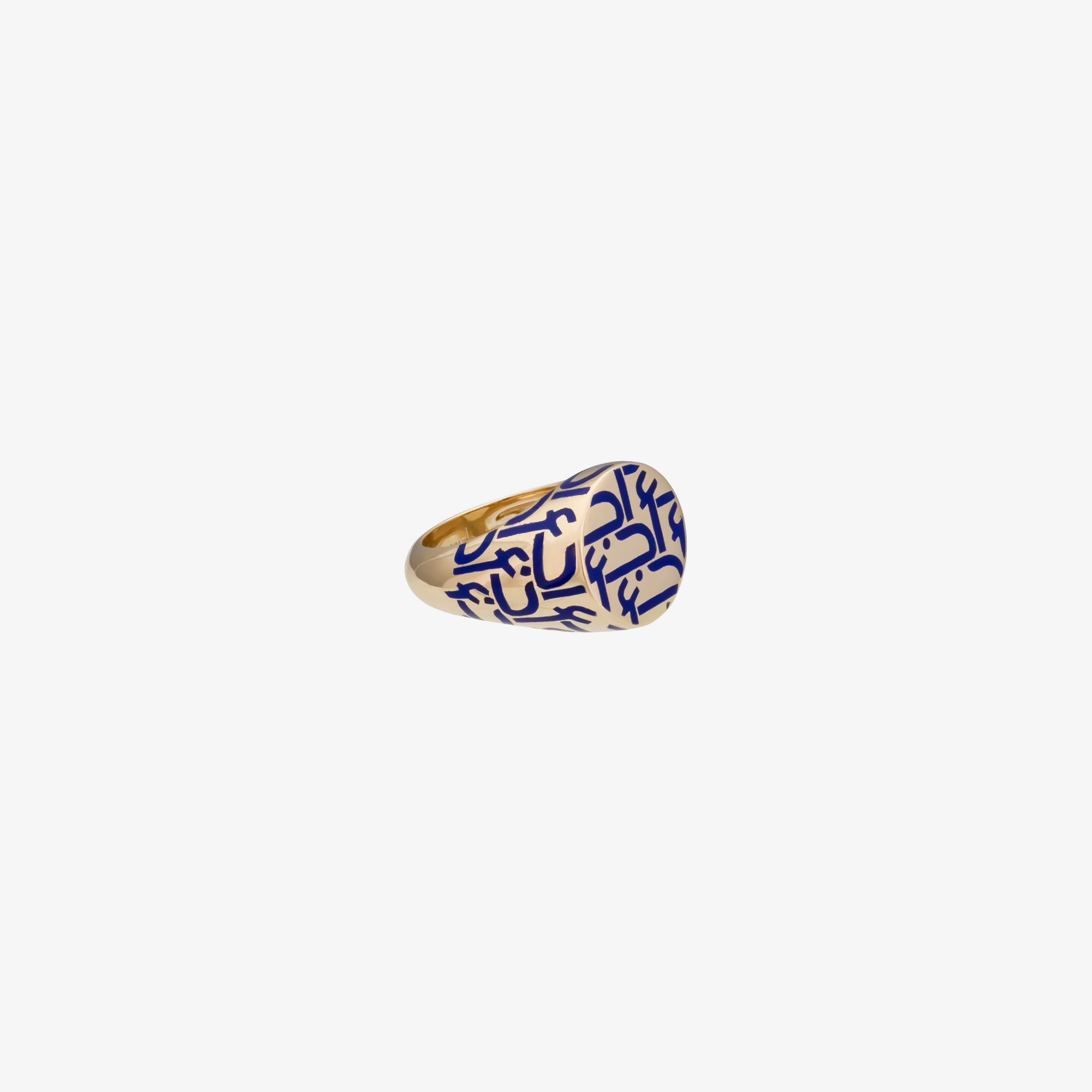 OULA - 18K Gold & Enamel Signet Ring