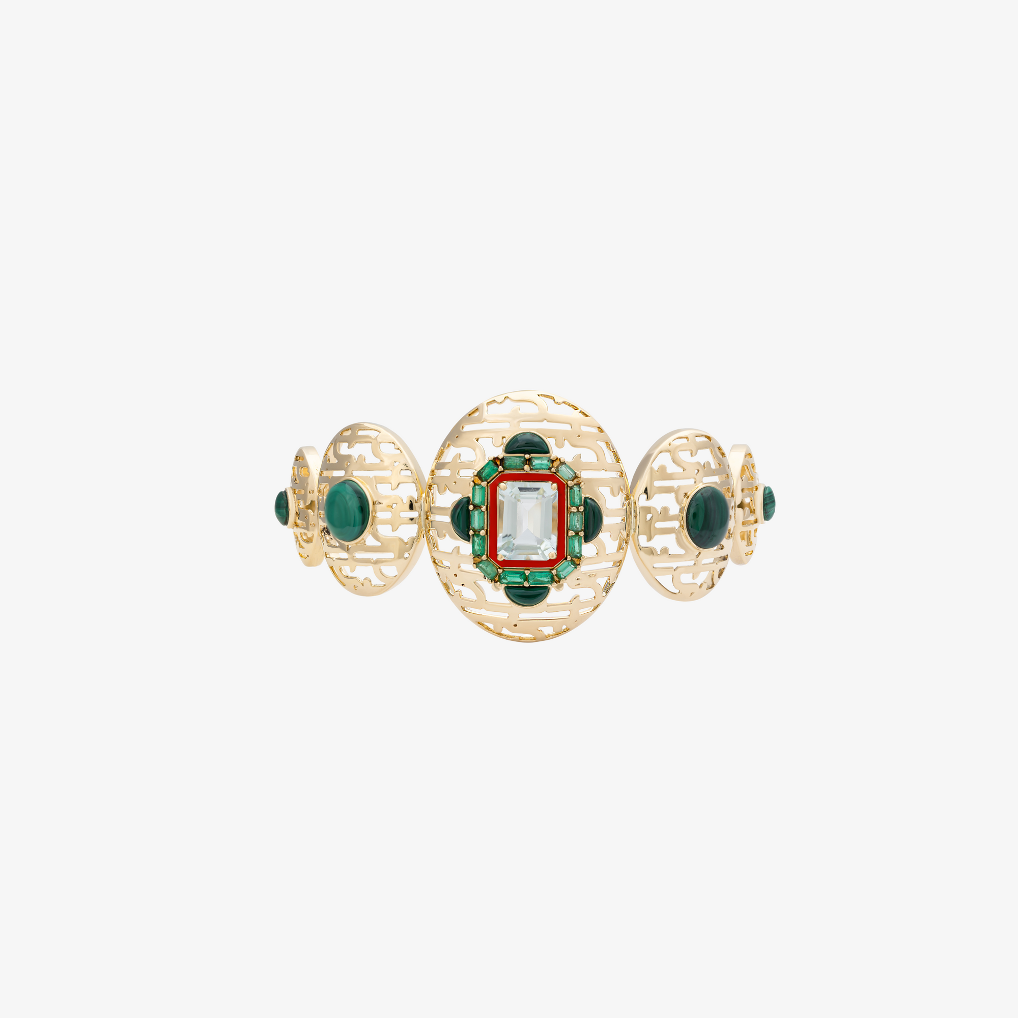 HAWA - 18K Gold Multi Stone Cuff