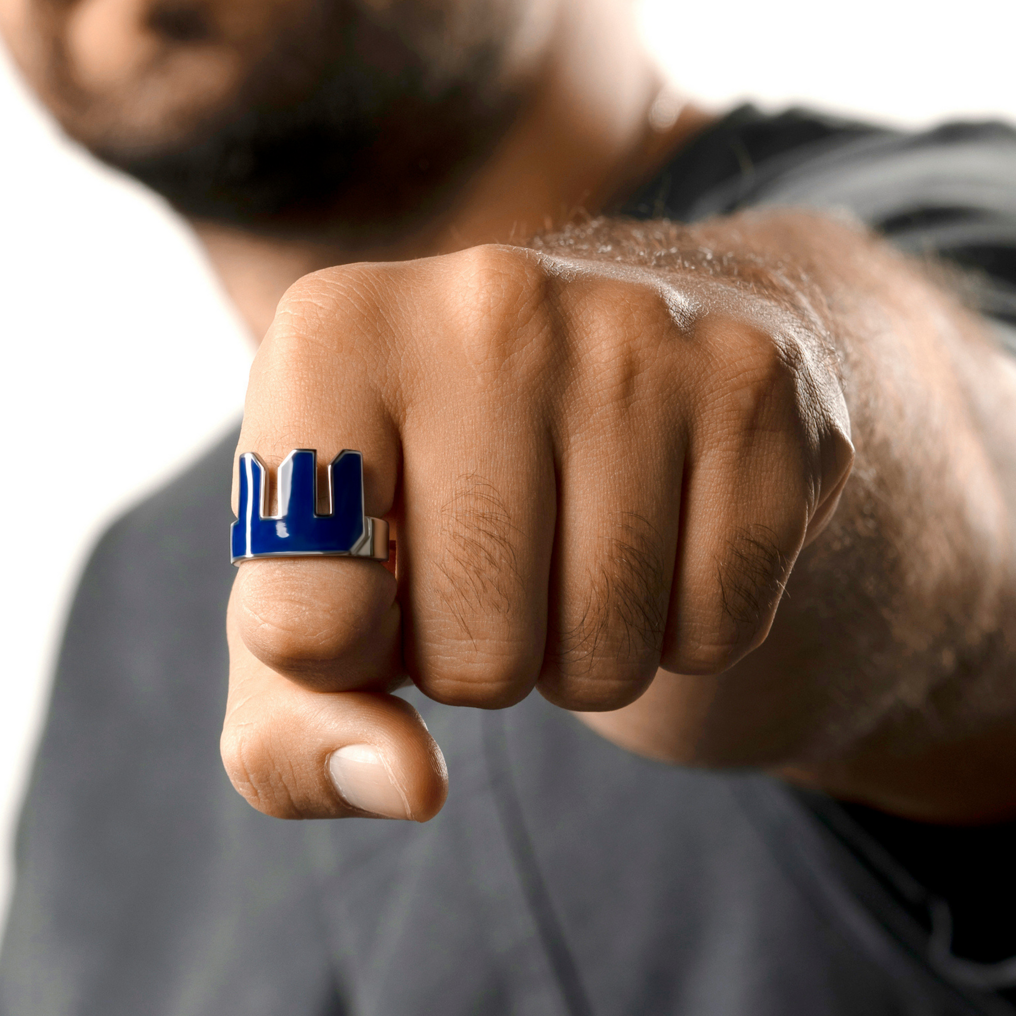 SILVER - Silver & Enamel Letter Ring