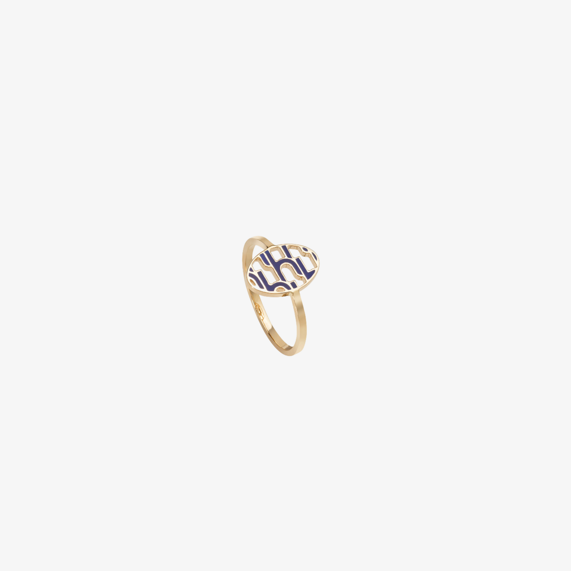 NASJ - 18K Gold & Enamel Letter Ring