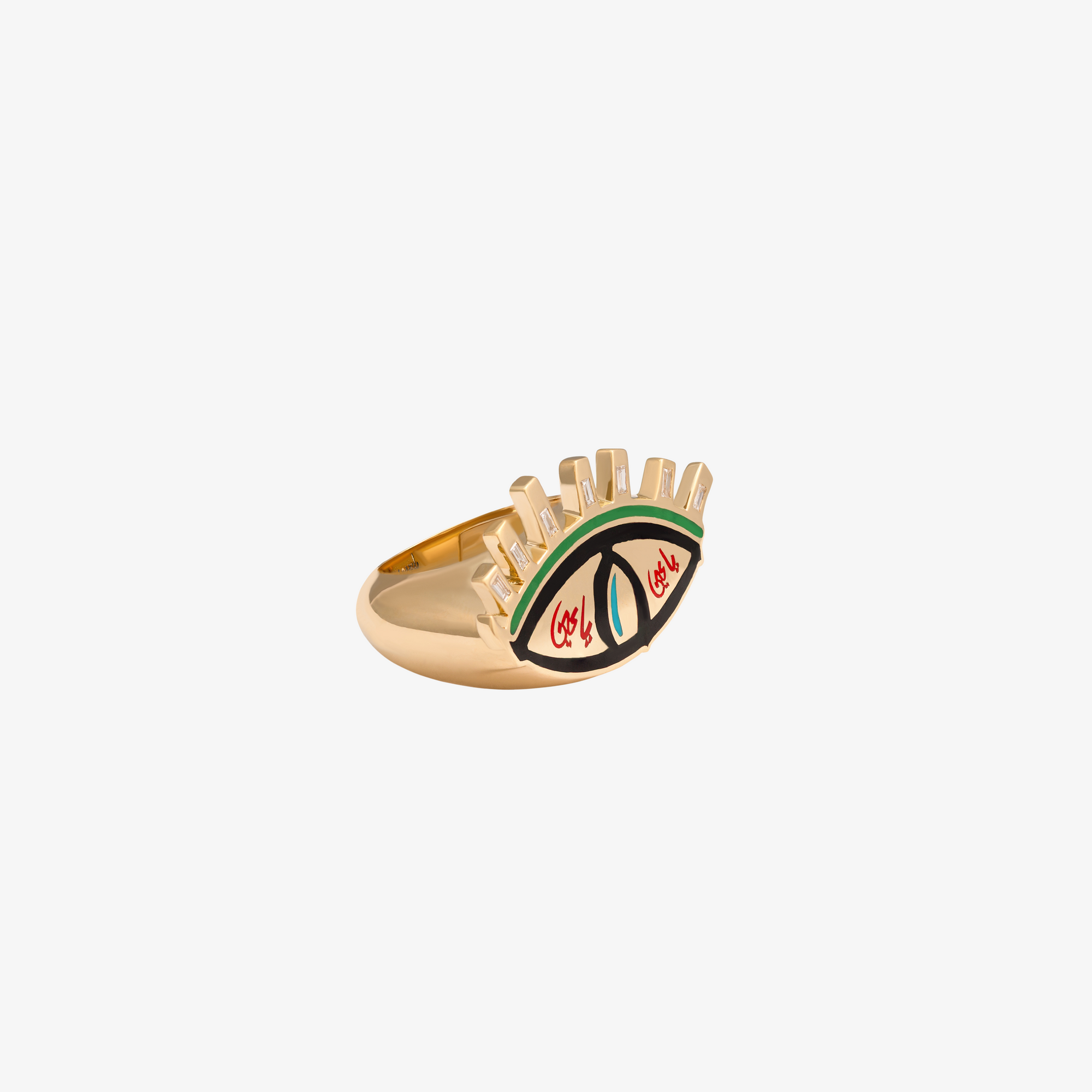 YA EIN  — 18K Gold & Diamond Baguette "YA EIN" Ring