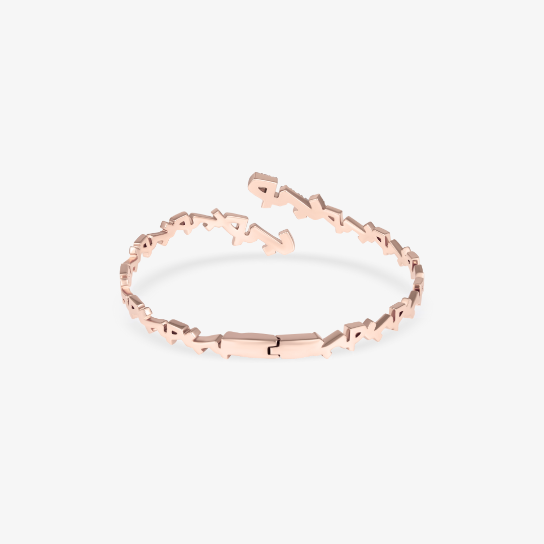 HOBB — 18K Gold & Diamond "Love" Multi-Word Cuff