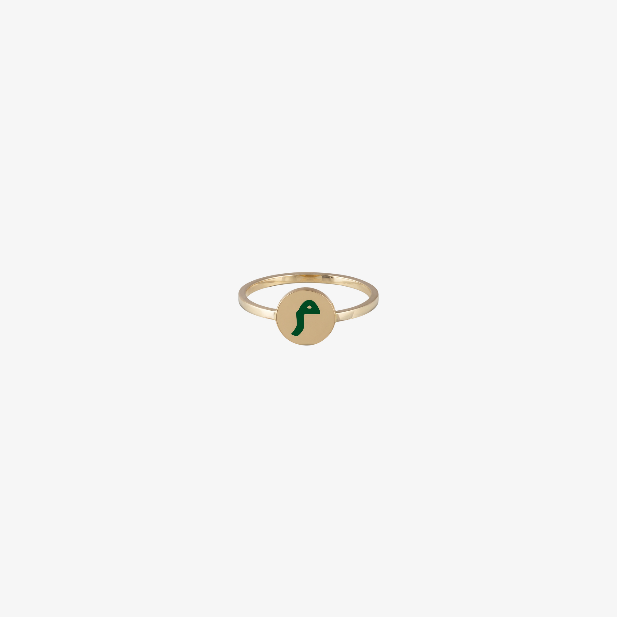 OULA - 18K Gold & Enamel Letter Ring