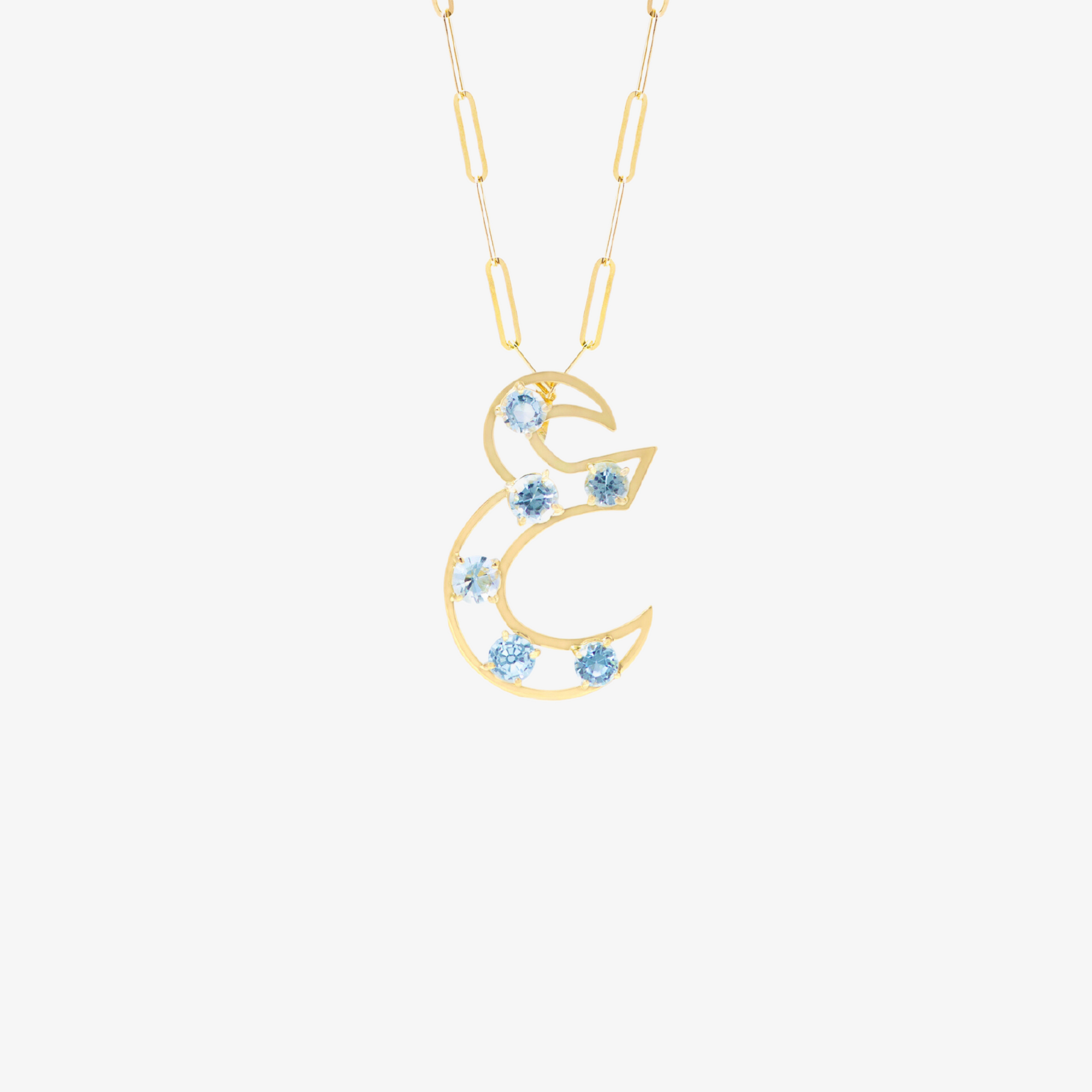 OULA - 18K Gold Frame Necklace with Topaz Stone