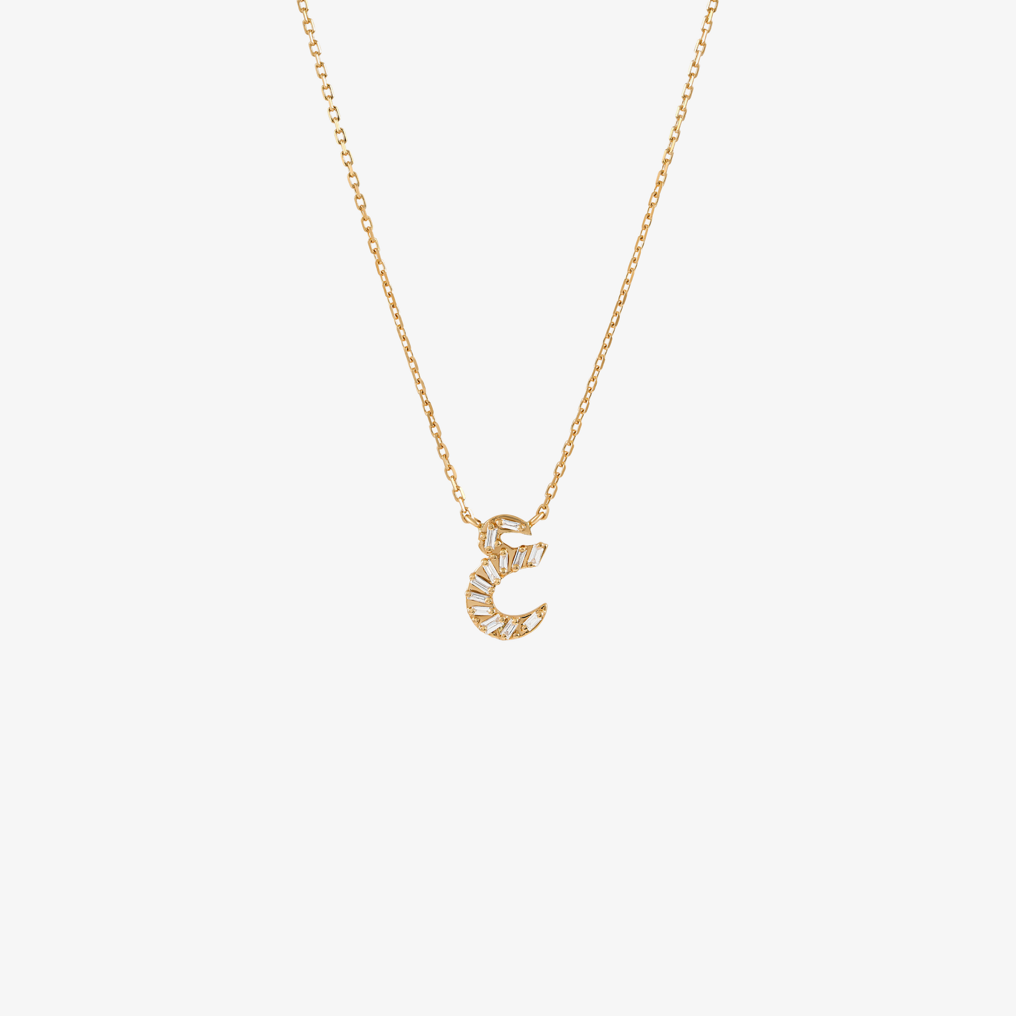 OULA - 18K Gold & Baguette Diamond Letter Necklace